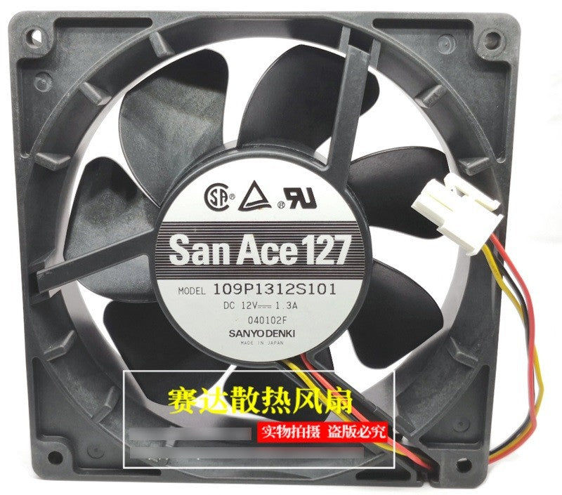 Sanyo 109P1312S101 12V 1.3A 15.6W 3wires Cooling Fan