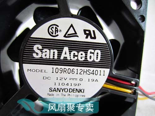 Sanyo 109R0612HS4011 12V 0.19A 4wires Cooling Fan