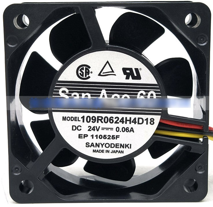 Sanyo 109R0624H4D18 24V 0.06A 3wires Cooling Fan