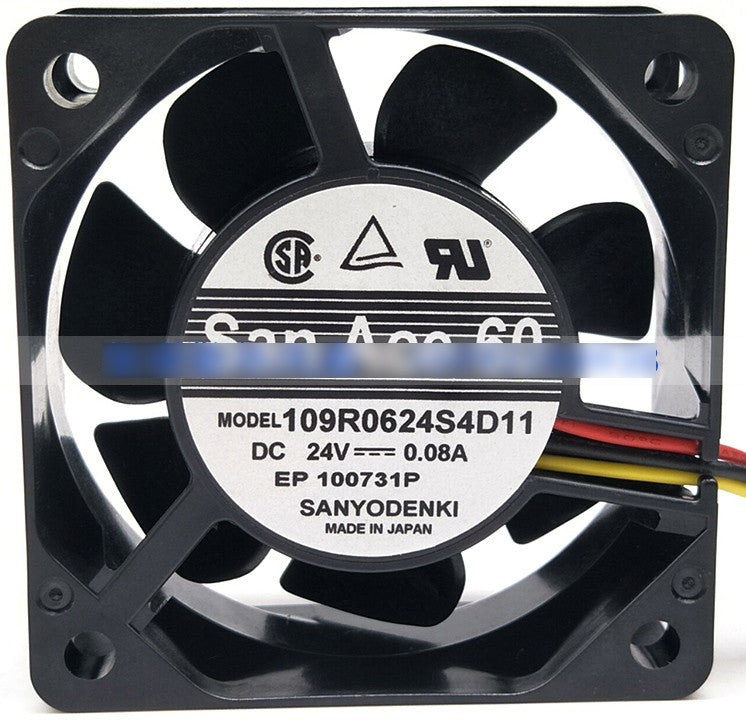 Sanyo 109R0624S4D11 24V 0.08A 3wires Cooling Fan