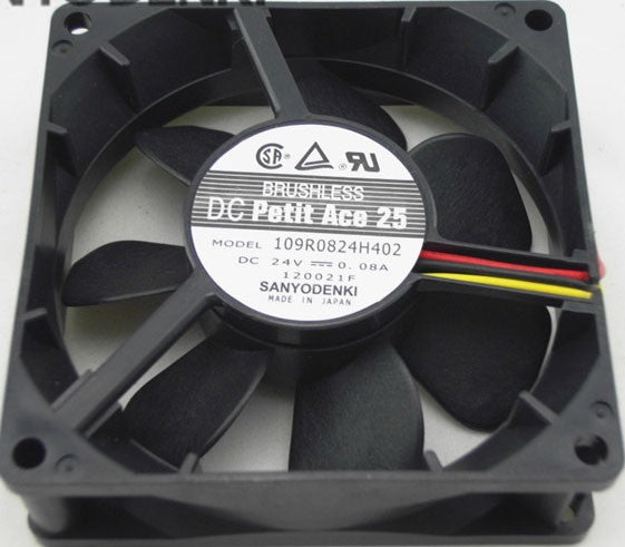 Sanyo 109R0824H402 24V 0.08A 3wires Cooling Fan