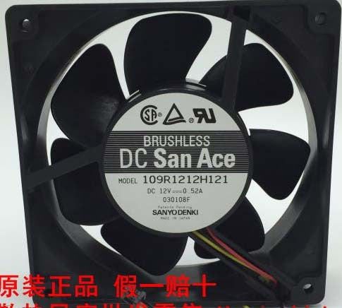 Sanyo 109R1212H121 12V 0.52A  3wires Cooling Fan