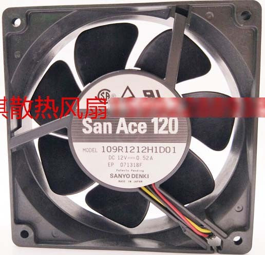 Sanyo 109R1212H1D01 12V 0.52A 3wires Cooling Fan