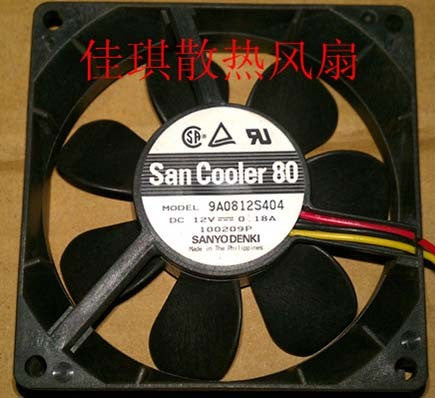Sanyo 9A0812S404 12V 0.18A 3wires Cooling Fan