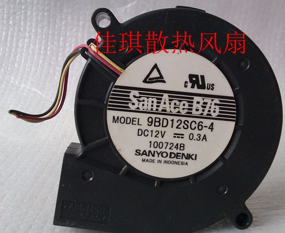Sanyo 9BD12SC6-4 12V 0.3A 3wires Cooling Fan