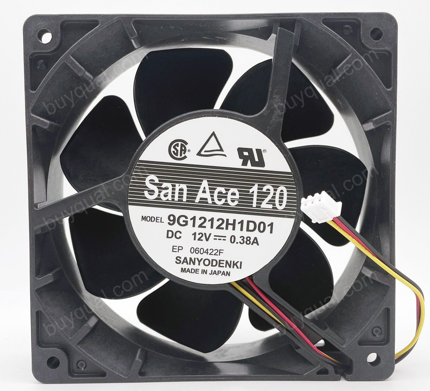 Sanyo 9G1212H1D01 12V 0.38A 3wires Cooling Fan - NEW