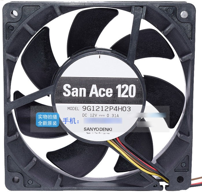 Sanyo 9G1212P4H03 12V 0.31A 4wires Cooling Fan