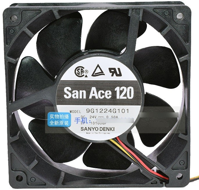 Sanyo 9G1224G101 24V 0.5A 12W 3wires Cooling Fan - Original New