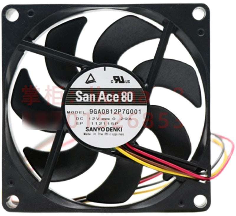 Sanyo 9GA0812P7G001 12V 0.29A 4wires Cooling Fan - New