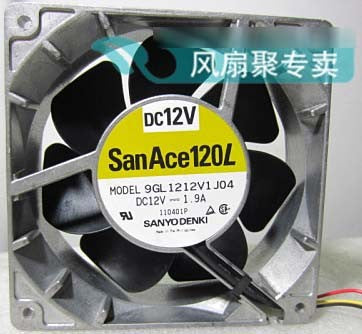 Sanyo 9GL1212V1J04 12V 1.9A 3wires Cooling Fan