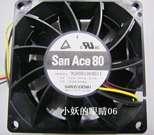 Sanyo 9GV0812K4011 12V 0.87A 3wires Cooling Fan