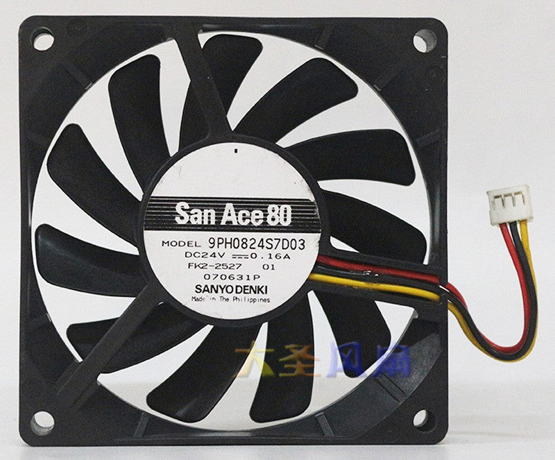 Sanyo 9PH0824S7D03 24V 0.16A 3wires Cooling Fan - Original New