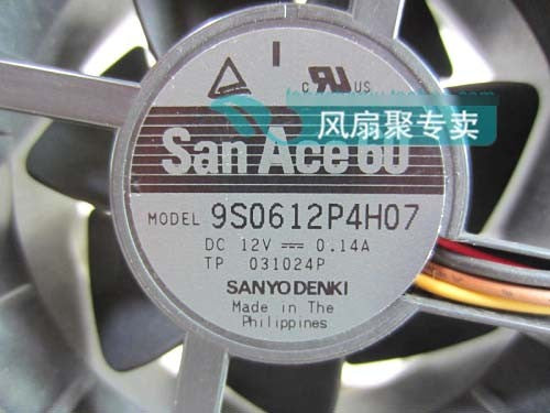 Sanyo 9S0612P4H13 12V 0.14A 4wires Cooling Fan