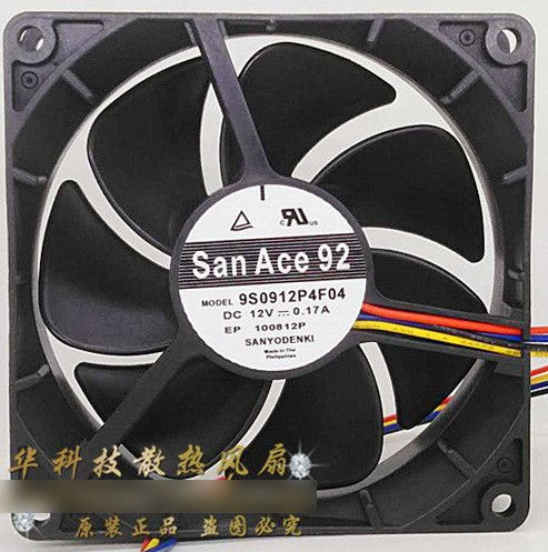 Sanyo 9S0912P4F04 12V 0.17A 4wires Cooling Fan