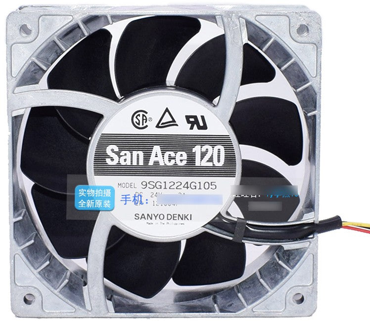 Sanyo 9SG1224G105 24V 2A 3wires Cooling Fan