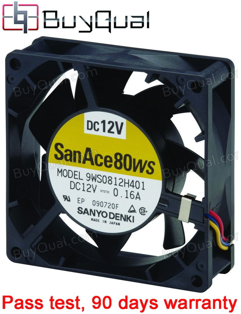 Sanyo 9WS0812H401 12V 0.16A 3wires Cooling Fan