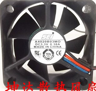 SEI A4020B03MO 3.3V 0.38A 3wires Cooling Fan