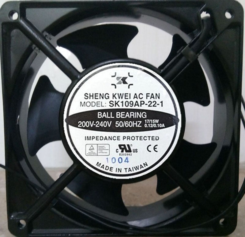 SHENG KWEI SK109AP-22-1 200/240V 0.12/0.1A 17/15W 2wires cooling fan