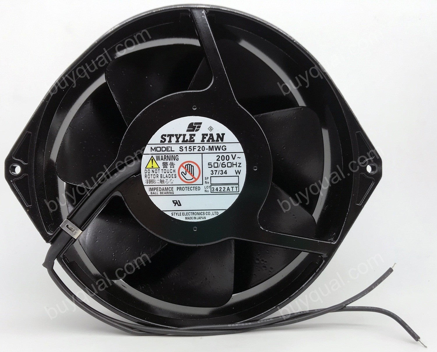STYLE S15F20-MWG 200V 37/34W 2wires Cooling Fan