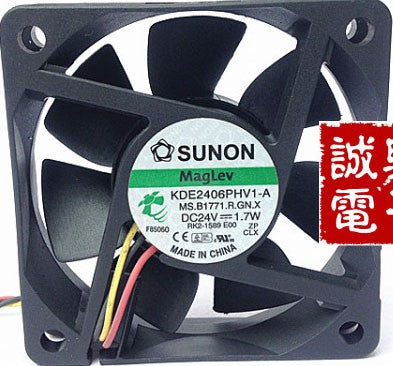 SUNON KDE2406PHV1-A 24V 1.7W 3wires Cooling Fan