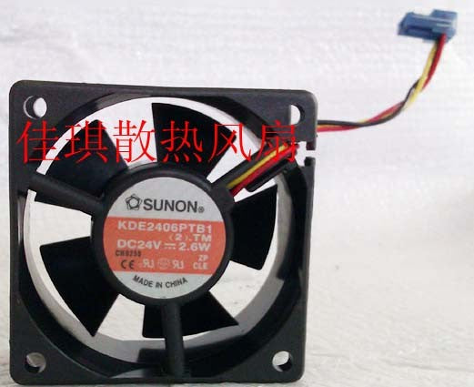 Sunon KDE2406PTB1 24V 0.11A 2.6W 3wires Cooling Fan