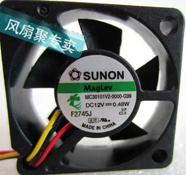 SUNON MC30101V2-0000-G99 12V 0.48W 3wires Cooling Fan