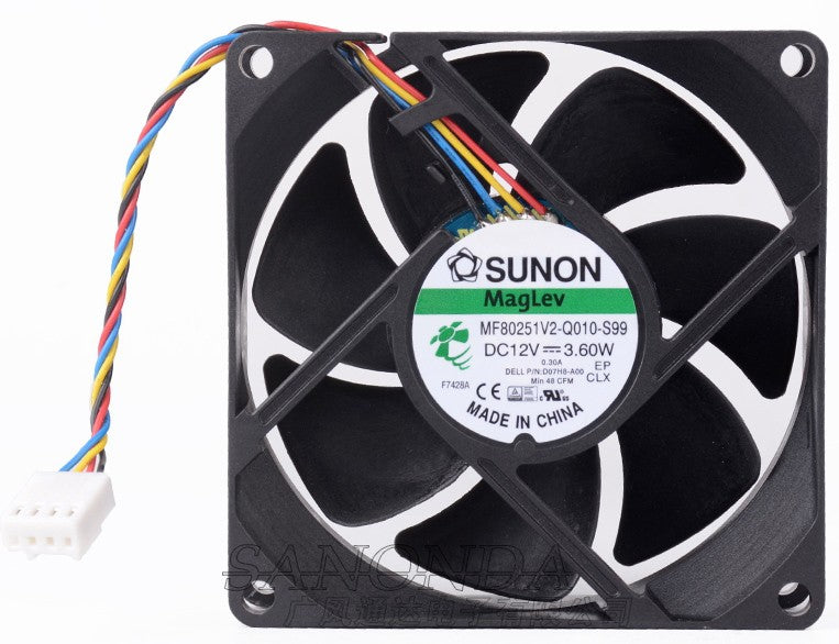 SUNON MF80251V2-Q010-S99 12V 3.60W 4wires cooling fan