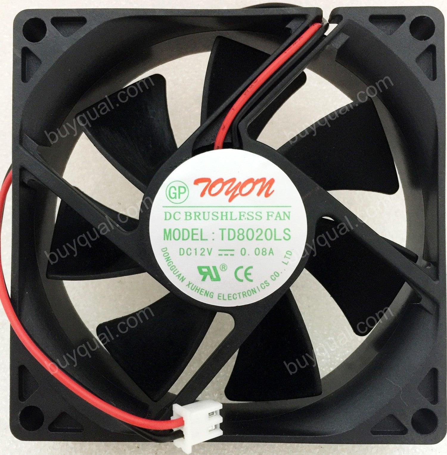 TOYON TD8020LS 12V 0.08A 2wires cooling fan