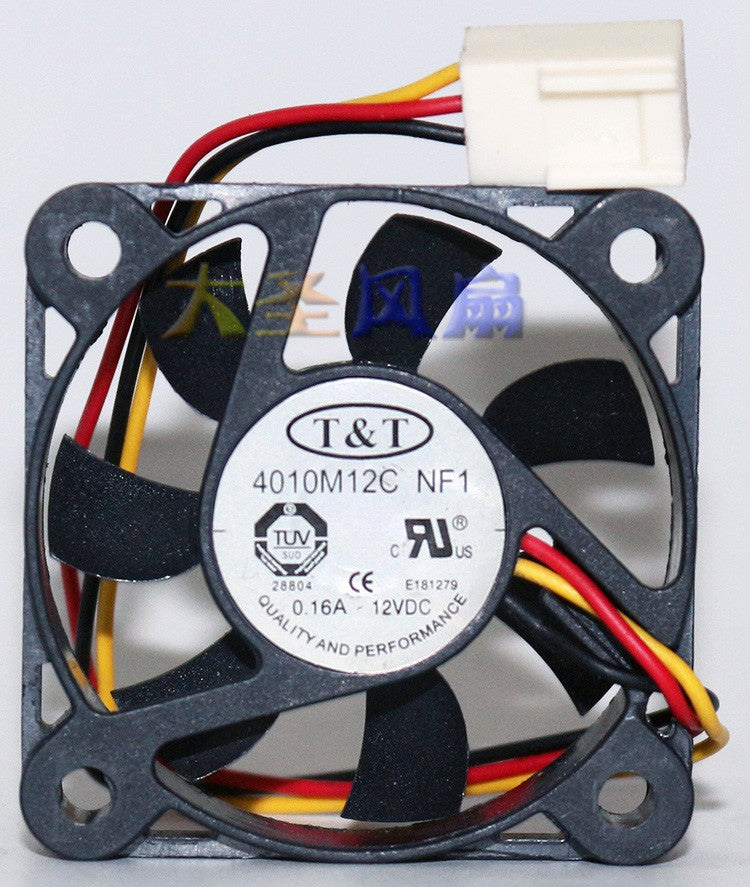T&T 4010M12C NF1 12V 0.16A 3wires H Cooling Fan