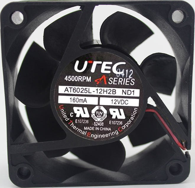 UTEC AT6025L-12H2B 12V 160mA 2wires cooling fan