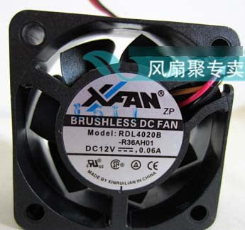 XFAN RDL4020B-R36AH01 12V 0.06A 3wires Cooling Fan