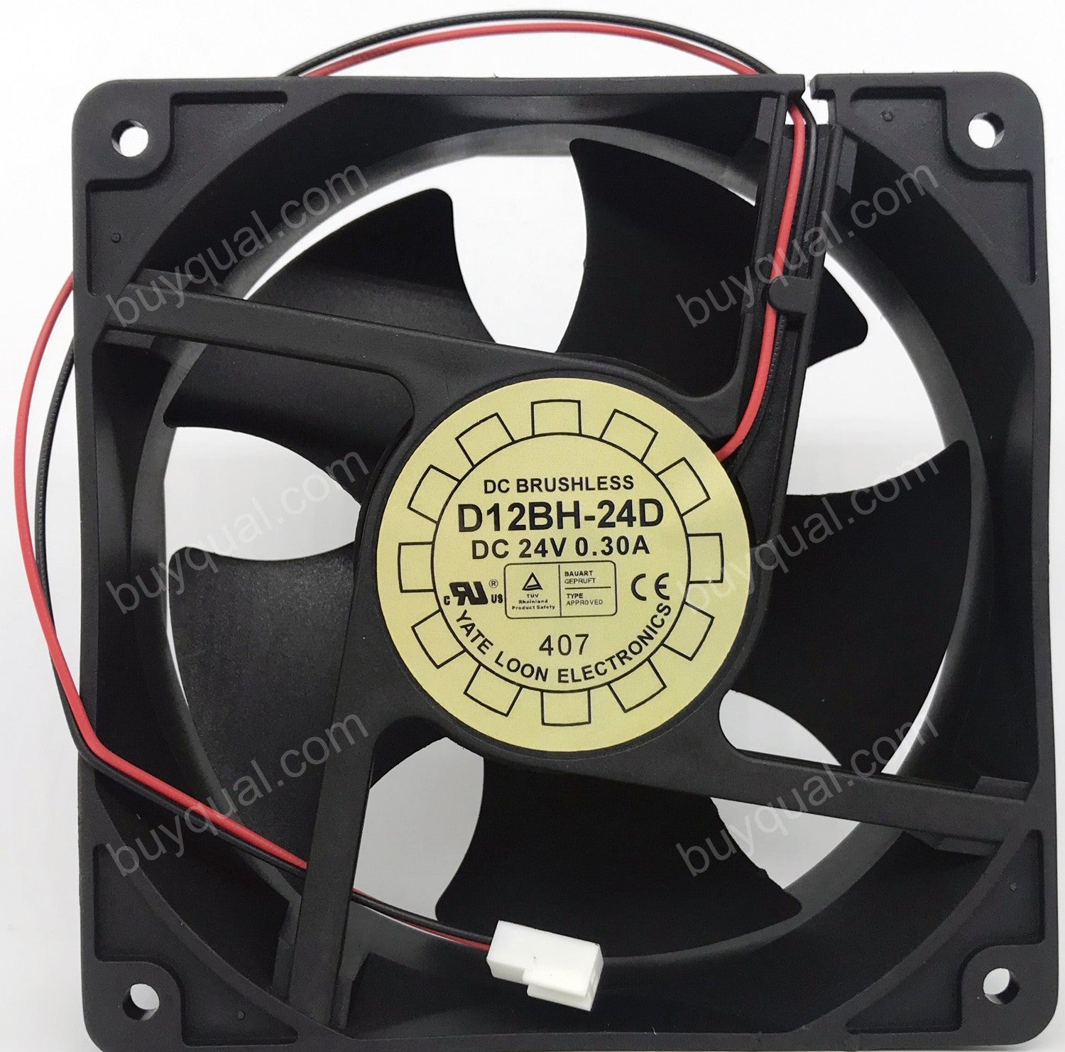 YATE LOON D12BH-24D D12BM-24D 24V 0.3A 2wires Cooling Fan
