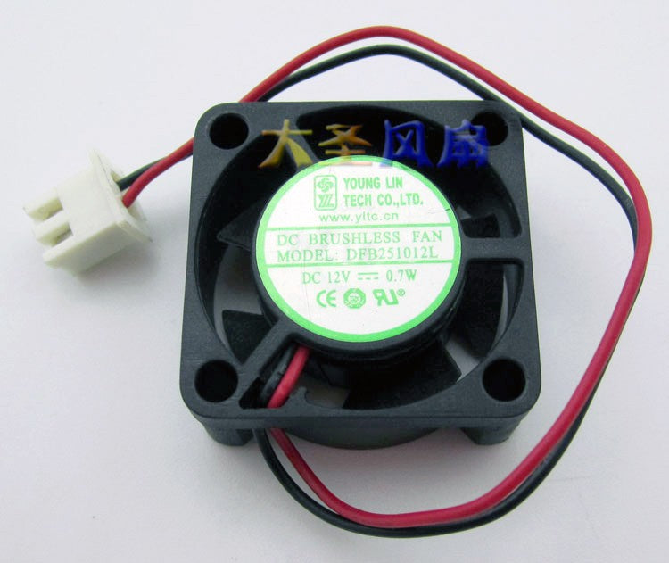 YOUNG LIN DFB251012L 12V 0.7W 2wires cooling fan
