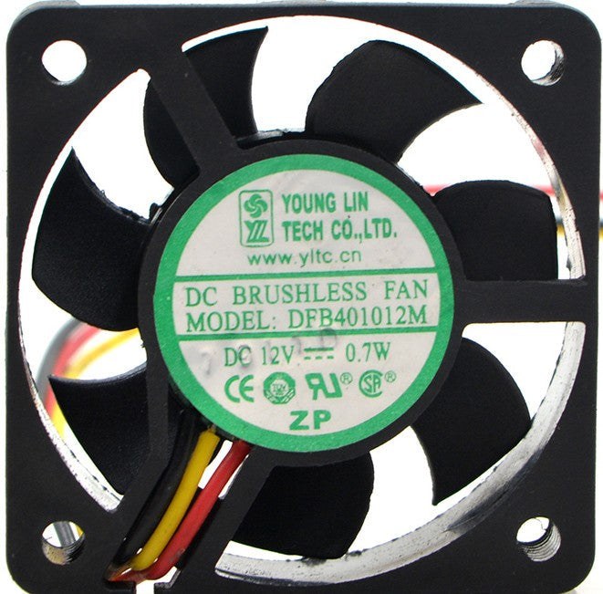 YOUNG LIN DFB401012M 12V 0.7W 3wires Cooling Fan