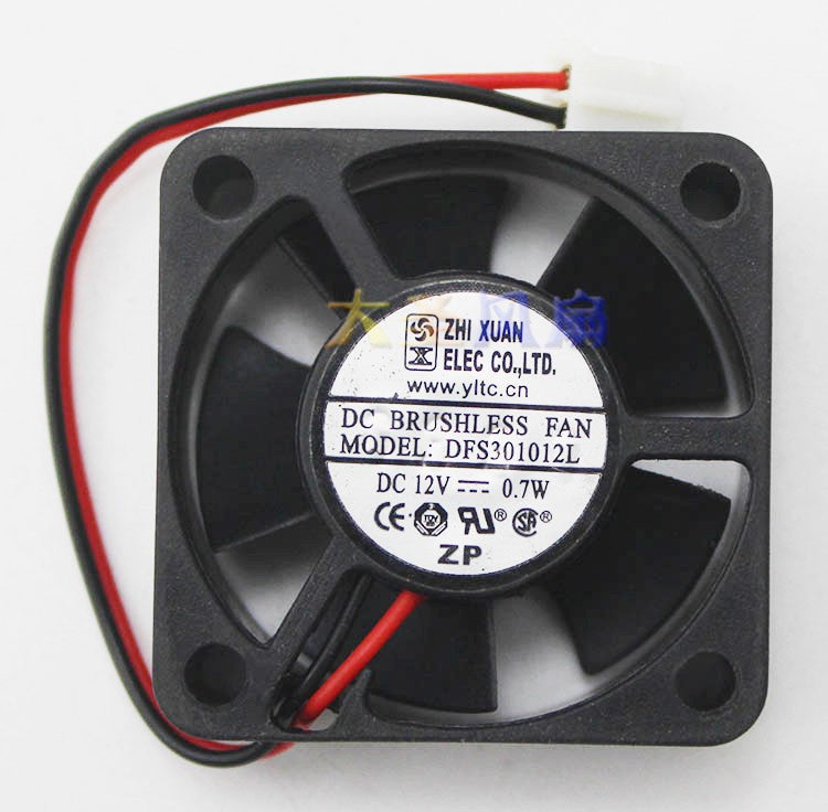 YOUNG LIN DFS301012L 12V 0.7W 2wires Cooling Fan