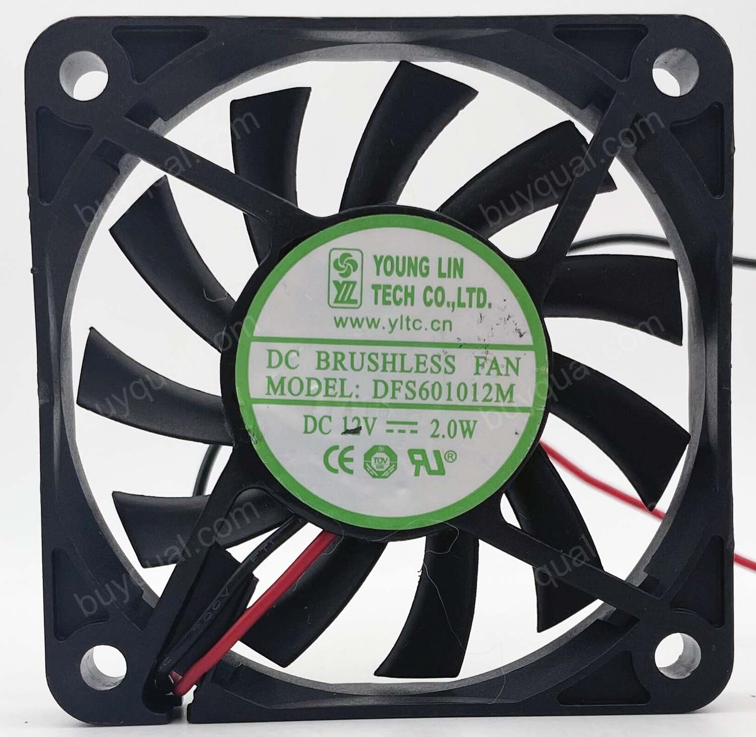 YOUNG LIN DFS601012M 12V 2.0W 2wires cooling fan