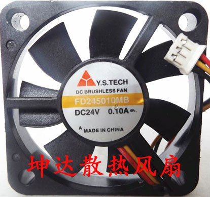 Y.S TECH FD245010MB 24V 0.1A 3wires Cooling Fan