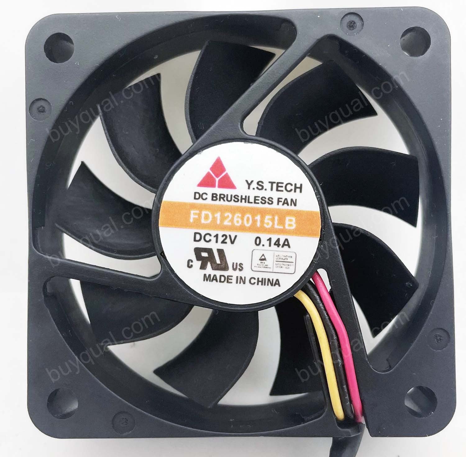 Y.S.TECH FD126015LB 12V 0.14A 3wires Cooling Fan