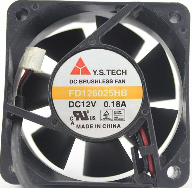 Y.S.TECH FD126025HB 12V 0.18A 2wires 3wires Cooling Fan - Original New