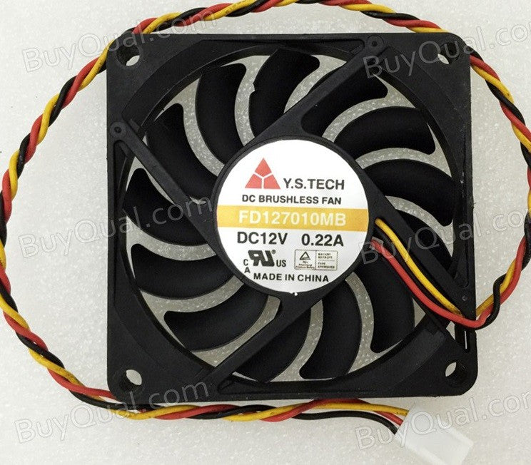 Y.S.TECH FD127010MB 12V 0.22A 3wires Cooling Fan