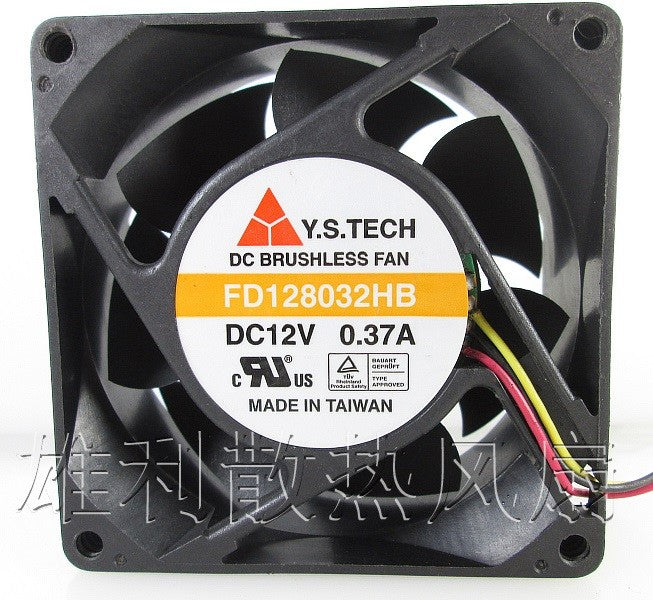 Y.S.TECH FD128032HB 12V 0.37A 3wires 4wires Cooling Fan