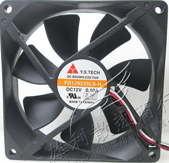 Y.S.TECH FD129225LS-N 12V 0.10A 3wires cooling fan