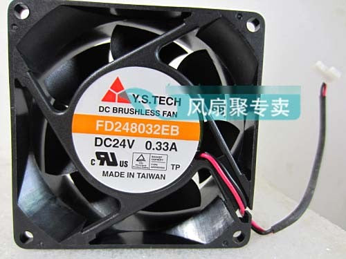 Y.S.TECH FD248032EB 24V 0.33A 2wires Cooling Fan