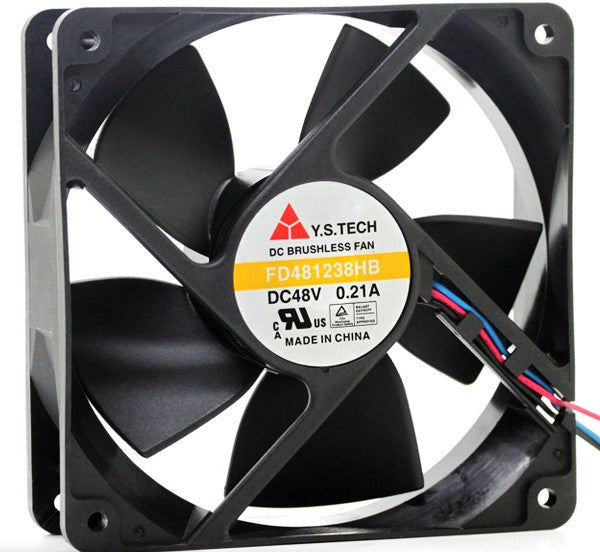 Y.S.TECH FD481238HB 48V 0.21A  3wires Cooling Fan