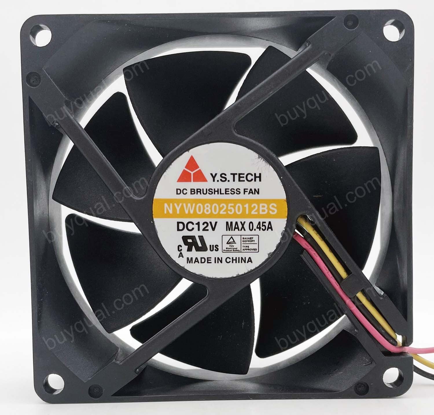 Y.S.TECH NYW08025012BS YW08025012BS 12V 0.45A 0.51A 3wires Cooling Fan