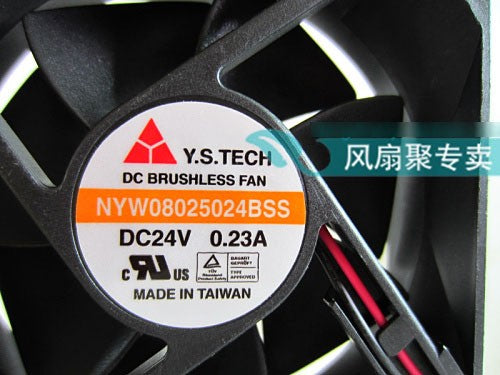 Y.S.TECH NYW08025024BSS 24V 0.23A 5.52W 2wires Cooling Fan